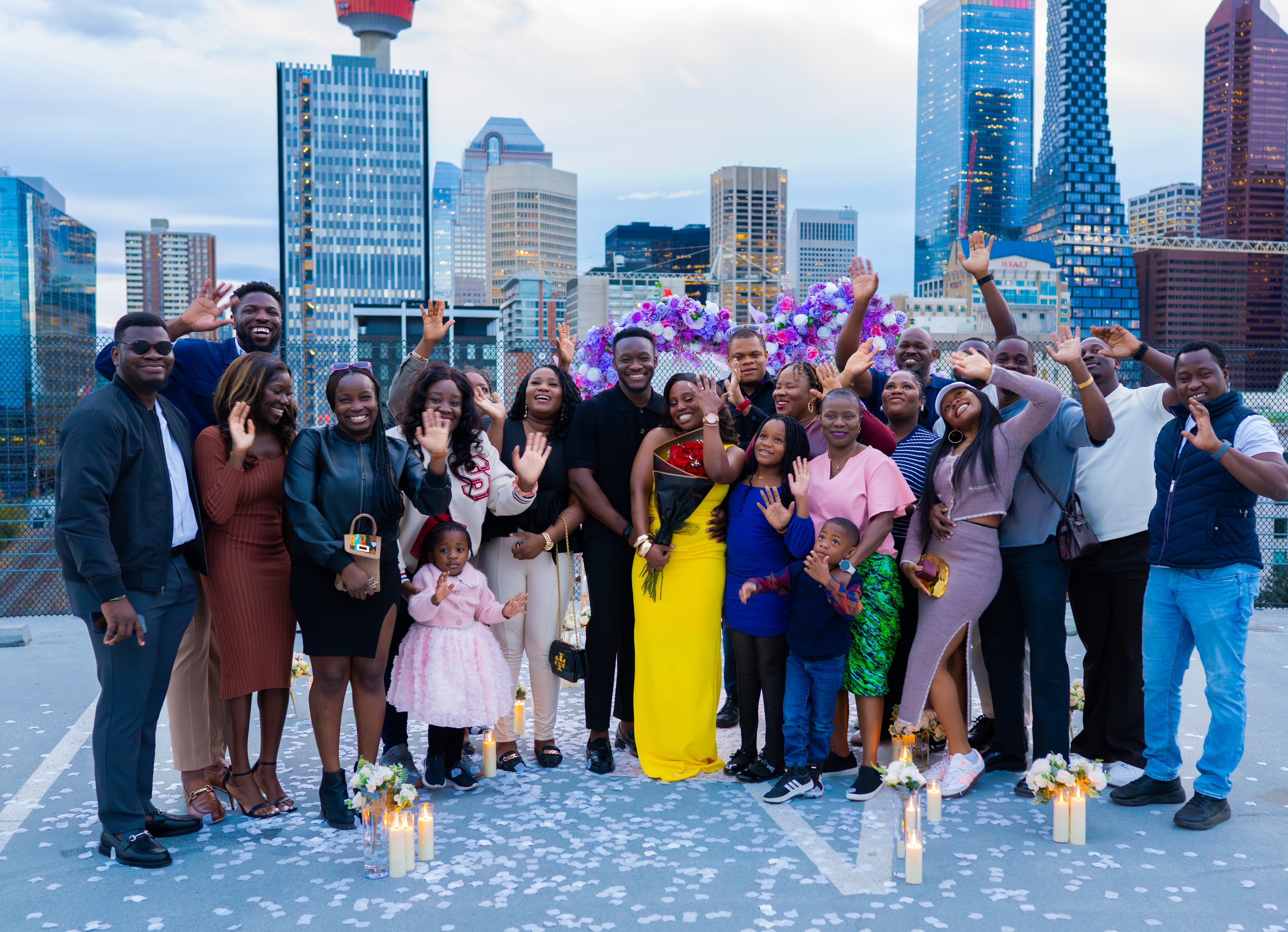 Juwon and Femi celebrating with loved ones